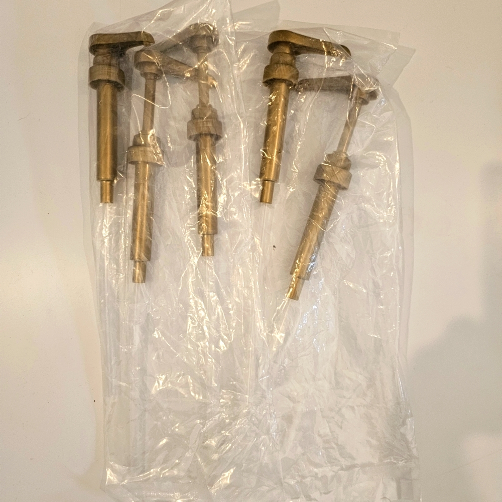 1 Set Of 5 Premium Gold Syrup Pumps Fits 750ml Bottles Fits Torani & Jordan Etc
